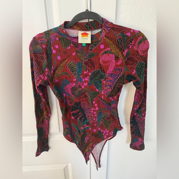 Farm Rio Long Sleeve Bodysuit - Size S - Picture 2 of 4